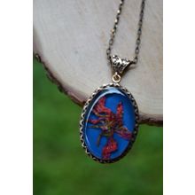 Stoneage RF03379 Gerçek Kuru Çiçekli ve Zincir Hediyeli Kolye