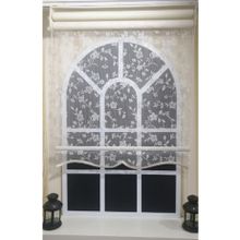 Storburada STB45248-V110 30x200 Çift Mekanizmalı Beyaz Tül Perde ve Ekru Stor Perde