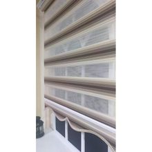 Storburada Zebra Renk Geçişli Kahve Etek Dilimli STB 484 Kahverengi 40 X 200 Stor Plise Perde