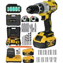 Sturdy Japon Techn 21 V 13 mm Metal Mandren Darbeli 27 Parça Sarı Çift Akülü Vidalama Matkap