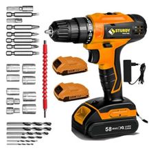 Sturdy Power PR Vol 2 Seri 52V 6AH Lion Sarı Çift Akülü Turbo Şarjlı 27 Parça Uç Setli Vidalama Matkabı
