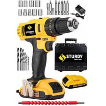 Sturdy Yeni Seri 58V 6AH Lion Çift Akülü Turbo Şarjlı 27 Parça Uç Setli Vidalama Matkabı