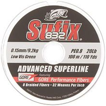 Sufix 832 Advanced Superline Braid 0.48 mm, 45 kg 250 Metre Az Görünür Yeşil Misina