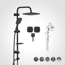 Sukar Aqua Jet Black Deluxe SB-5045-01 Siyah Tepe Duş Yağmurlama Seti