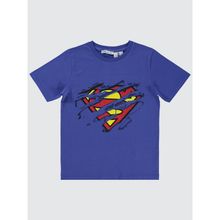 Süperman Erkek Çocuk Tişört 6-9 Yaş Saks-9-10 Yaş