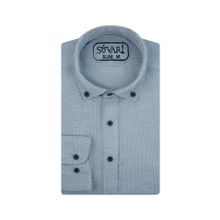Süvari 1799879 Slim Fit Armür Desenli Açık Mavi Erkek Gömlek