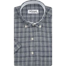 Süvari GM2017700090 Klasik Yaka Ekose Desenli Mavi Erkek Gömlek