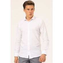 Süvari Slim Fit Beyaz Düz Erkek Gömlek