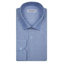 Süvari Slim Fit Koyu Mavi Düz Erkek Gömlek