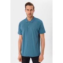 Süvari TS1014000271 Polo Yaka Armürlü Lacivert Erkek T-Shirt