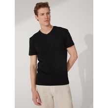 Süvari TS1014000276 O Yaka Düz Siyah Erkek T-shirt