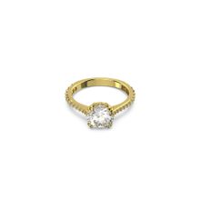 Swarovski 5642623 60 Constella Round Pave Princess Cut Beyaz Sarı Altın Rengi Kaplama Yüzük