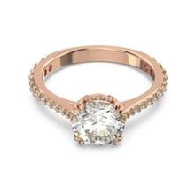 Swarovski 5642643 52 Constella Round Pave Princess Cut Beyaz Pembe Altın Rengi Kaplama Yüzük
