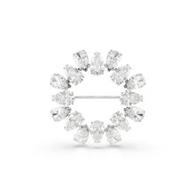 Swarovski 5714646 Matrix Brooch Pear White-Rhs Broş