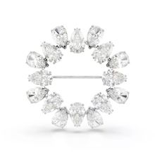 Swarovski 5714646 Matrix Brooch Pear White-Rhs Broş