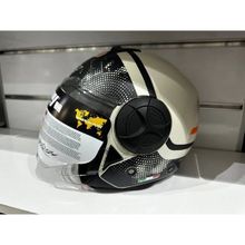 Sway SW-737 Mat Krem Siyah Çenesiz Güneş Gözlüklü Kask