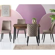 Sweet Home Silva 70x120 cm Açılır Ceviz Masa + 4 Adet Talia Sandalye Takım