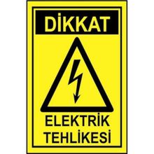 Sym STW014 Dikkat Elektrik Tehlikesi Uyarı Levhası