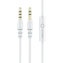 Syrox C118 Beyaz Audio 3.5 mm 1.5 m AUX Mikrofonlu Ses Aktarım Kablosu