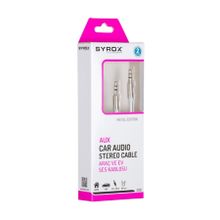 Syrox C20 3.5 mm 1 mt Beyaz Audio Aux Kablo