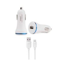 Syrox C44 2.0A Beyaz Araç Şarj Aleti Micro USB Kablo Set