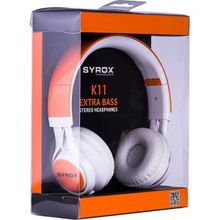 Syrox K11 Turuncu Mikrofonlu Stereo Kablolu Kulak Üstü Kulaklık