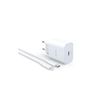 Syrox PD20L Şarj Aleti 3.0A PD 20W Beyaz Type-C To Lightning Kablo Set