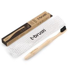T-Brush Bambu Orta Sert Siyah Diş Yumuşak Fırçası