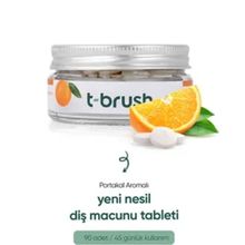 T-Brush Portakal Aromalı Florürsüz 90 adet Doğal Diş Macunu Tableti