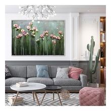 Tablolife Açmayan Çiçekler 80x80 cm Yağlı Boya Dokulu Tablo