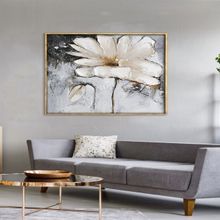Tablolife Beyaz Papatya 60x90 cm Yağlı Boya Dokulu Tablo