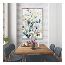 Tablolife Mavi Çiçekler 60x90 cm Yağlı Boya Dokulu Tablo
