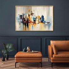 Tablolife Renkli Şehir 60x90 cm Yağlı Boya Dokulu Tablo