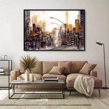 Tablolife Şehirde Gün Batımı 60 x 90 cm Yağlı Boya Dokulu Tablo