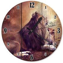 Tablomega Ormanlar Kralı Aslan Baskılı 50x50 cm Duvar Saati