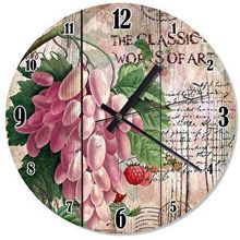 Tablomega Pembe Üzüm Salkımı Şekilli 30x30 cm Duvar Saati