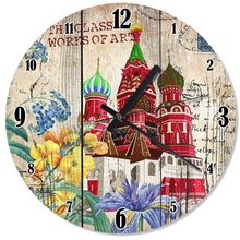 Tablomega SAAT-1443-50 Kremlin Sarayı Ve Çiçekler Özel Tasarım 50cm Çap Duvar Saati