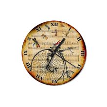 Tablomega Saat-1559-30 Yusufçuk ve Retro Bisiklet Desenli 30 cm Duvar Saati