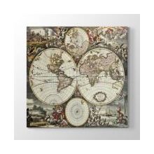 Tabloshop Antik 1690 Dünya Haritası 60x60 cm Tablo