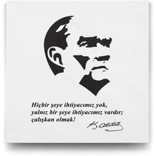 Tabloshop Atatürk Sözleri 90x90 cm Tablo
