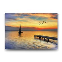 Tabloshop Gün Batımı İskele 45x30 cm Tablo