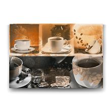 Tabloshop Kahve Fincanları Kolaj 90x60 cm Tablo