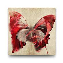 Tabloshop Kırmızı Kelebek 50x50 cm Tablo