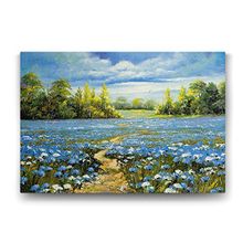 Tabloshop Mavi Çiçek Tarlası 140x100 cm Tablo