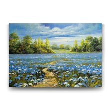 Tabloshop Mavi Çiçek Tarlası 90x60 cm Tablo