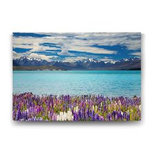 Tabloshop Renkli Çiçekler Ve Göl 45x30 cm Tablo