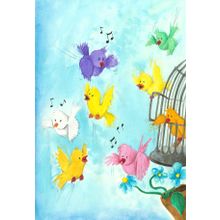 Tabloshop Şarkı Söyleyen Kuşlar 40x60 cm Tablo