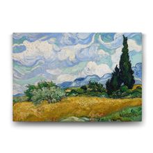 Tabloshop Vincent Van Gogh Selvi Ağaçlı Buğday Tarlası 75x50 cm Tablo