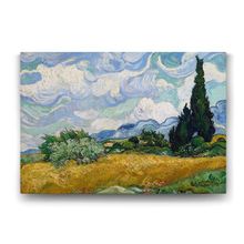 Tabloshop Vincent Van Gogh Selvi Ağaçlı Buğday Tarlası 90x60 cm Tablo