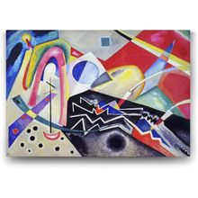 Tabloshop Wassily Kandinsky White Zig Zags 45x30 cm Tablo
